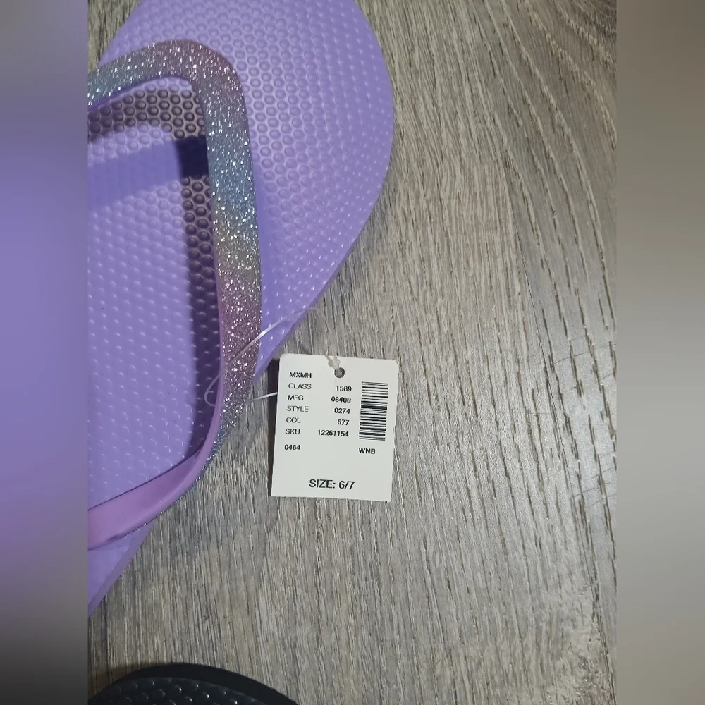 Justice Colorful Flip Flop Set ( GIRL) size 6/7